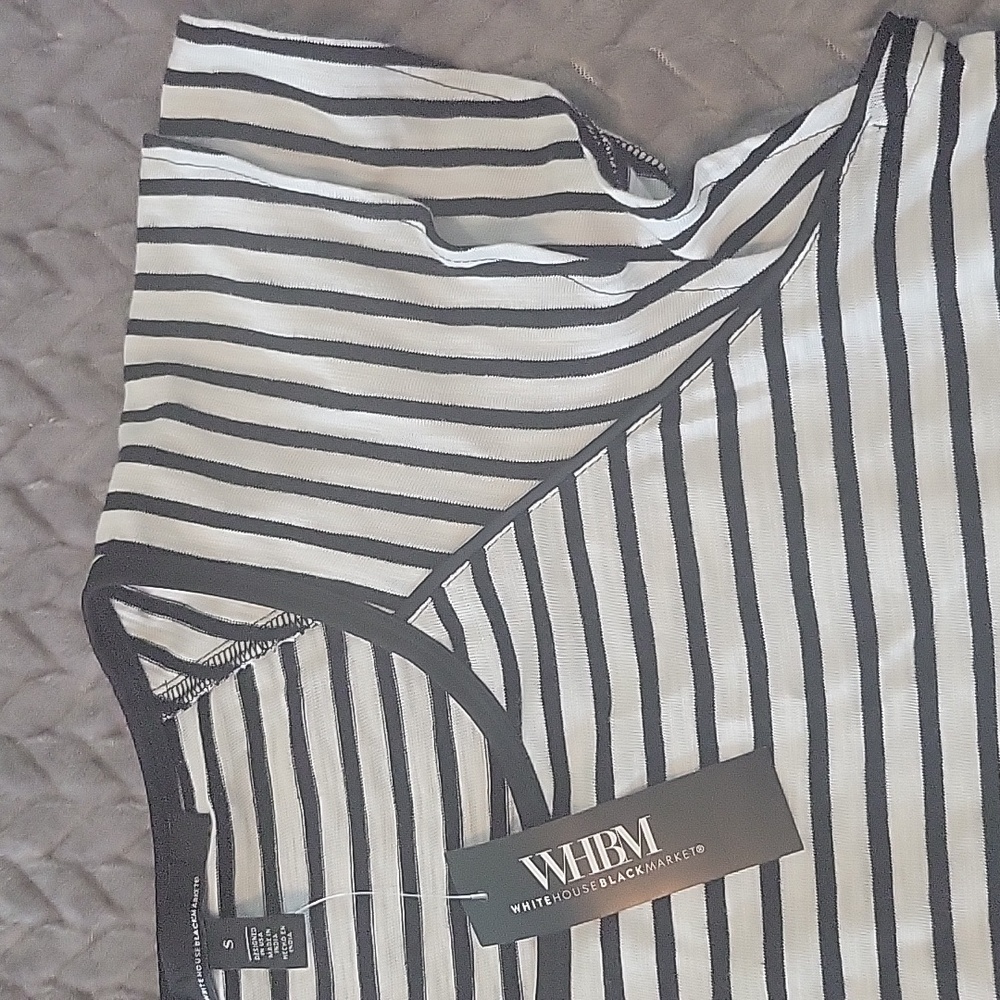 WHBM Striped Ruffle Tee - Picture 3 of 5